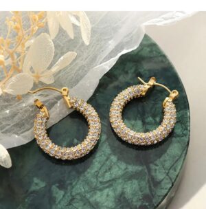 Gold Round Earrings