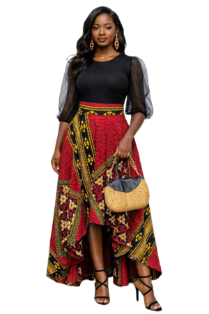 High-Low Flare Skirt